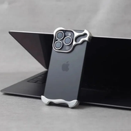 Sang Trọng Không Thường Xuyên Ốp viền hợp kim nhôm vỏ điện thoại iPhone 12 13 14 15 Pro Max Với tấm 