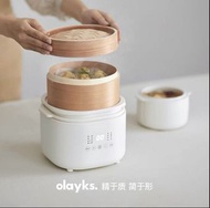 Olayks olayks立時自動電燉鍋陶瓷煲湯家用小型燉盅隔水燉及蒸籠