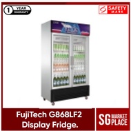 FujiTech G868LF2 Display Fridge. 2 Swing Glass Door Chiller. With Light. Safety Mark Approved. 1 Year Warranty.