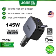UGREEN 130W Car Charger 3 Ports PD 100W 30W SCP 22.5W Fast Charge USB C QC 4.0 Trickle Charging Stab