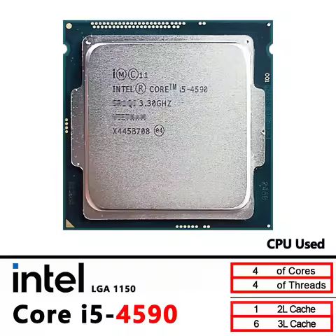 i5 4590 Intel Core i5-4590 3.3 GHz Used Quad-Core CPU 6M 84W LGA 1150