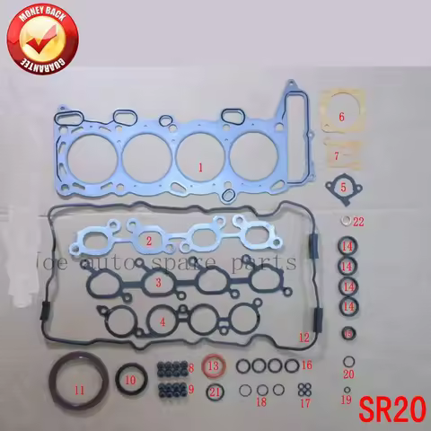 SR20DE SR20DET Engine Full gasket set kit for Nissan 100 NX Primera Pulsar Serena 2.0L 1998cc 1990-2