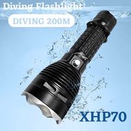 Profession XHP70 Scuba Diving Flashlight Powerful LED Torch Light XHP70 Underwater Lamp IPX68 Waterp