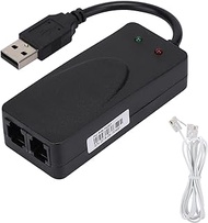 USB 2.0 56K Fax Modem, External V.90 V.92 Modem with Dual Ports, USB Data Modem Compatible with Win 