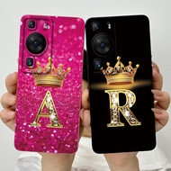 For Huawei P60 / P60 Pro / P60 Art Fashion Crown Initial Letter Couple Phone Case HuaweiP60 P60Pro P