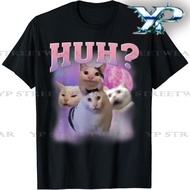 ✅Stok COD 24H Baju Pendek Hitam Corak Kucing Meme HUH? Latar Galaksi Selesa Dipakai Seharian
