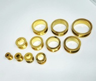 Piercing Telinga Pria Warna Emas / Anting Plug Piercing Bahan Titanium / Piercing Tindik Pria
