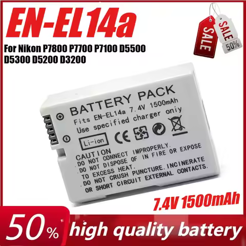 7.4V 1500mAh EN-EL14 EN-EL14a Camera Battery or Charger for Nikon P7800 P7700 P7100 D5500 D5300 D520