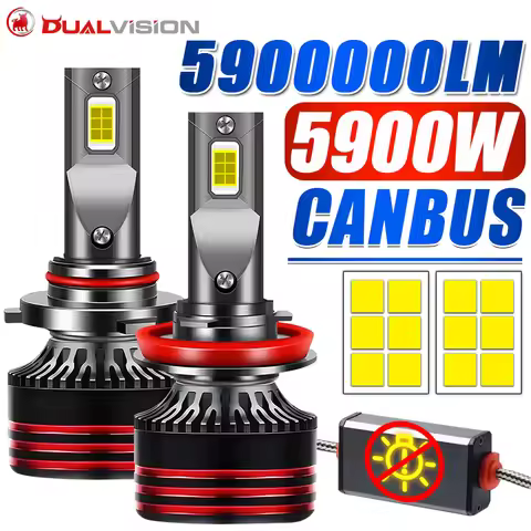 Dualvision HB3 HB4 9005 9006 H1 H7 H4 H11 H8 H9 H3 9012 HIR2 Canbus Bulb Led Lamp CSP High Power Car