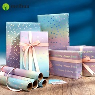 MEIHUA Gift Wrapping Paper, Colorful Happy Birthday Packaging Paper, Creative Accessories DIY Roll F