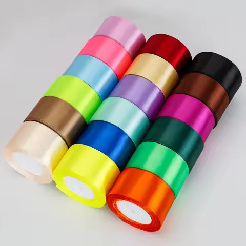 22Yards/Roll 5cm Silk Satin Ribbon Handmade Crafts Materials Christmas Party DIY Gift Box Wrap Party