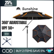 【WTHB】2.6M Big Fishing Umbrella Adjustable Payung Mancing Beach Rainproof Sun Shade Payung Besar Cam