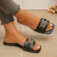 Square Toe Flat Bottom Sandals - Women's Plus Size 44