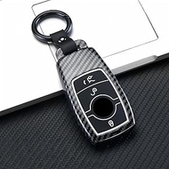 Carbon Fiber Smart Key Fob Cover for Mercedes-Benz 3 Button Protective Case Fit for E300 E350 E400 E
