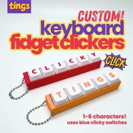 Keyboard Fidget Clicker | Clicky Tings | Mechanical Keycap Fidget Toy with Keychain