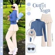 One Set yoga Wanita | Glasses + Bella Square + Slimfit Jacket + Moli Pants | 3In1 One Set Sports - F