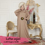 Gamis kaftan twill ori jumbo polos busui terbaru ( KAFTAN ANJANI )