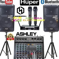 Ready Paket Speaker Aktif Hupper 15 Inch 1000 Watt Mixer Ashley