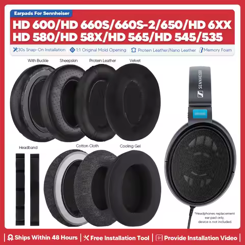 Replacement Ear Pads For Sennheiser HD 600 660S 650 6XX 580 58X 565 545 535 Headphone Accessories Ea