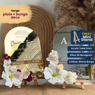 Arch Plat Ijab Qabul - Afiya Series: Customizable Acrylic/Wooden Plate | Free Wooden Stand | Akad Ni