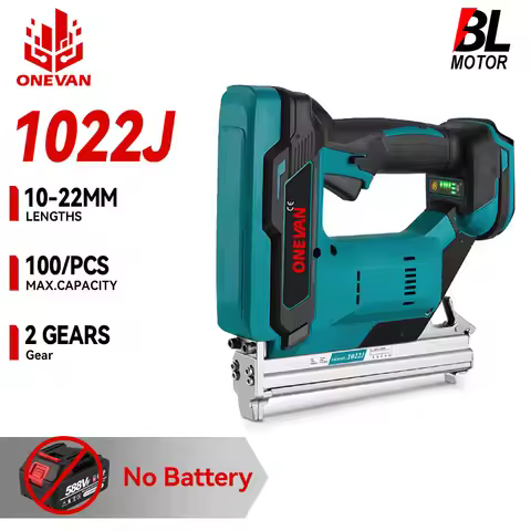 ONEVAN Brushless Electric Nail Gun 1022J Cordless Nailer 2 Gears Rechargeable Handheld Nail guns Too