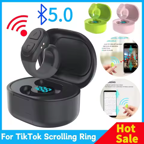 For Tiktok Fingertip Remote Scrolling Ring Wireless Camera Shutter Selfie Button Button Bluetooth Wi