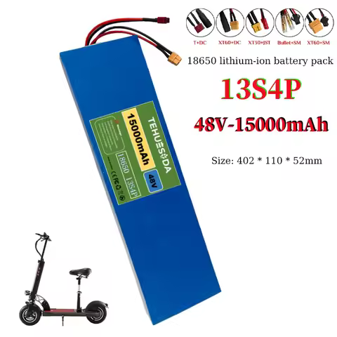 High Quality 48V Lithium-ion Battery 48V 15Ah 13S4P Lithium-ion Battery Pack for 54.6V BMS Electric 