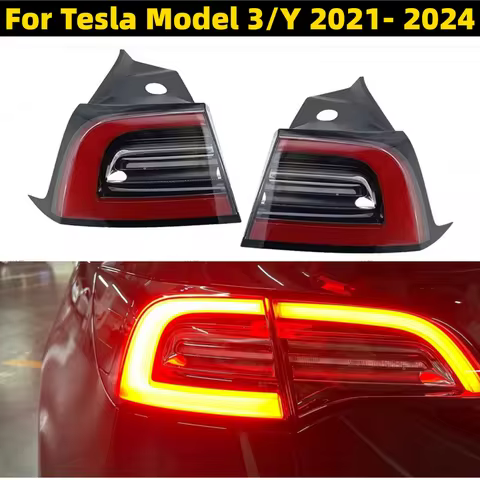 Tail Light 4 Pin Led Tail Light For Tesla Model 3/Y 2021- 2024 Eurasian Yellow Rear Warning Turn Sig