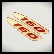 Emblem 160 For Pcx 160 - "160" (Not Include Pcx) - Gold Red Code 7