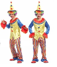 CP219 ชุดตัวตลก ตัวตลก โบโซ่ โจ๊กเกอร์ Dress for Bozo Joker Suit Clown Career Costume Party Cosplay Fancy Outfit