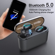 หูฟัง Bluetooth 5.0 Earphones TWS Wireless Headphones Blutooth Earphone Handsfree Headphone Sports Earbuds Gaming Headset Phone PK HBQ White