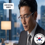 [Urban Crystal Grey] AXIOM 1608 Classic Rectangular Frame | 16.3g Featherweight | Professional Look 