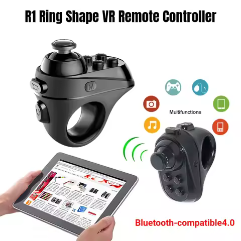 R1 Mini Ring Bluetooth4.0 Rechargeable Wireless VR Remote Game Controller Joystick Gamepad for Andro