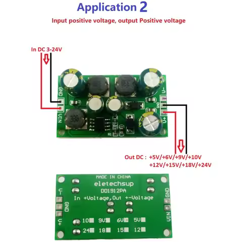 DD1912PA 2 in 1 8W Boost-Buck Dual +- Voltage Board 3-24V to 5V 6V 9V 10V 12V 15V 18V 24V for ADC DA