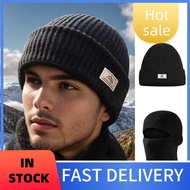 🌟XU🌟 หมวกไหมพรมหน้ากาก2In1สำหรับผู้ชาย, หมวกไหมพรมถักหมวกแฟชั่นเต็มหน้าหมวกสกีหมวกยุทธวิธีหมวกที่ปิด