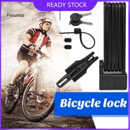 FOCUS Secure Bike Lock with Rubber Casing Bicycle Lock with Abs Rubber Casing Ultra-durable Folding Bike Lock for Mountain Road Bikes Anti-theft Scratch-proof for Cyclists