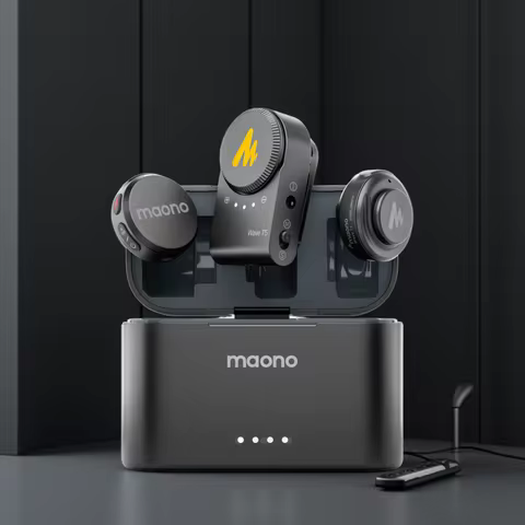 maono Wave T5 Wireless Lapel Microphone Mini Voice Filter Noise Cancellation for Video Recording Str