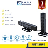 Masterplug Power Socket /Surge Extension Lead/ Premium Surge Protector/ Extension Socket/ USB Power 