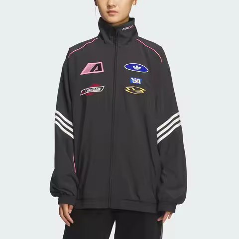 Adidas Originals Trefoil Womens Loose Stand Collar Racing Windbreaker KG6676