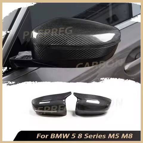 Dry Carbon Fiber Material Mirror Cover for BMW 5 8 Series F90 M5 F91 F92 M8 2018 UP Add on style
