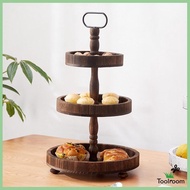 [ Wooden Cake Stand Candy Plate Multifunctional Dessert Stand Round Cake for