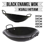 Enamel Wok /Kuali Hitam/Iron Wok/Double Handle Enamel Wok