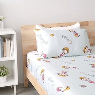 櫻桃小丸子100%天絲單人床包組 花漾朵朵-正版 天絲吸濕排汗 寢具