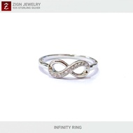 ZignJewelry แหวนเพชรเงินแท้925รุ่นRS0001 เคลือบทองคำขาวแท้ แหวนเพชร แหวนอินฟินิตี้รักนิรันดร์