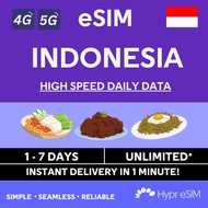Indonesia eSIM Daily 1 to 7 Days Unlimited Data - INSTANT DELIVERY via Email!