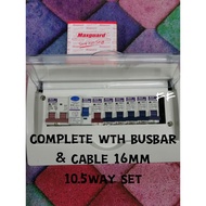 DB Box 10.5 way (Full Set) Maxguard or Full Set DB Box with MCB ELCB Main Switch MCB Box Kotak Suis 