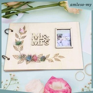 [AmlesoMY] Wedding Guest Book Guest Book Wedding Reception Rustic Party Sign Guest Book for Events S