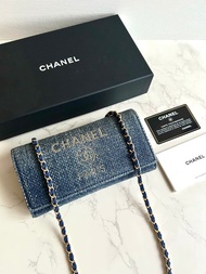 絕版古董包 Chanel牛仔藍WOC 側背包 斜背包 中古包 二手包 長夾