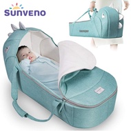 Sunveno Baby Portable Mobile Travel Bed Multi-function Folding Baby Nest Cot Folding Infant Transporter Basket Newborn Nest for Baby 0-12Months