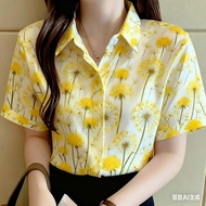 Flowers shirt for Women shirt Flowers Printed shirt Clothing Graffiti shirt Hawaiian shirt Short-sle